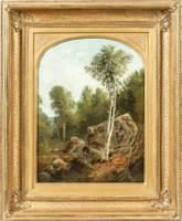 Agnes Brown Landscape with White Birch Framed