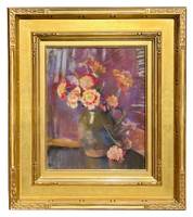 Laura Coombs Hills (1859–1952) Still Life with Flowers in an Earthenware Jug Pastel on paper 13 x 10 ½ inches (sight) Signed Laura Hills upper left Laura Coombs Hills Still Life with Flowers in an Earthenware Jug