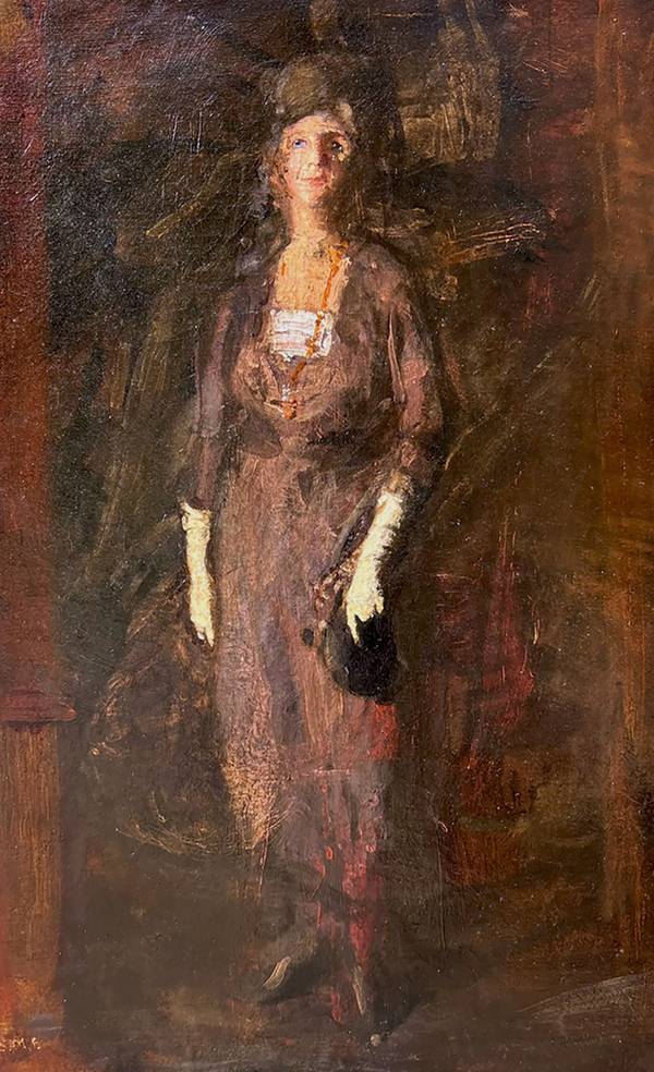 Susan MacDowell Eakins (1851-1938) Portrait of an Artist (possible self-portrait) Oil on canvas 22 ¾ x 13 ¼ inches Signed lower left Susan MacDowell Eakins Portrait of an Artist (possible self-portrait)