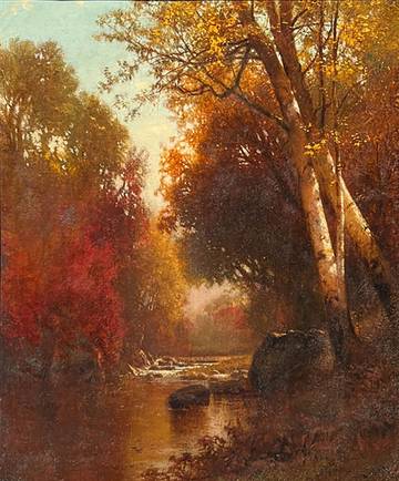 William Hart Autumn Landscape with Stream
