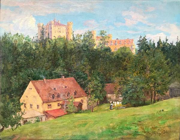 Walter Launt Palmer (American 1854-1932)
Castle on the Hill, 1894
Oil on canvas
10 ¼ x 14 ½ inches
Signed and dated 1894, lower right
Descended in the family of the artist Walter Launt Palmer Castle on the Hill Unframed