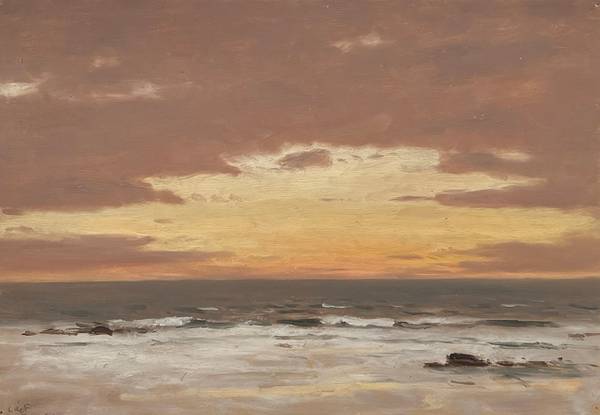 Lockwood DeForest Pink Clouds Over Waves 