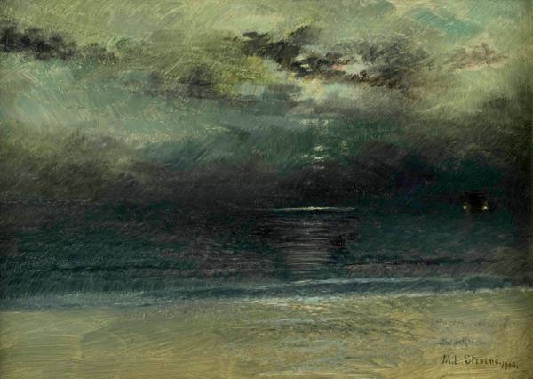 Mary Lord Stevens (1833-1920)
Dusk at Sea
Oil on paper mounted to board
10 x 14 inches
Signed and dated 1903, lower right Mary Lord Stevens Dusk at Sea unframed
