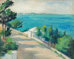 CAROLINE M. VALENTINE, A View from the Road, Bermuda, n.d., Oil on canvas, 13 x 16 inches, Signed lower right Caroline Valentine A View from the Road, Bermuda