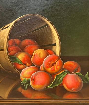 Levi Wells Prentice Overturned Basket of Peaches