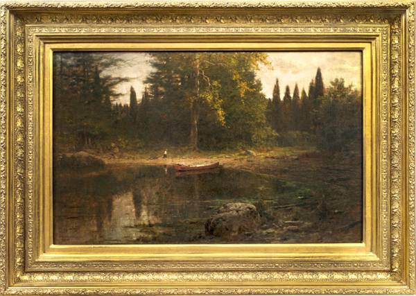 FRANK ANDERSON (1844-1891)
Evening, 1885
Oil on canvas
15 1/8 x 24 ¼ inches
Signed F. Anderson and dated ’85 at lower left Anderson_Evening_Framed.jpg