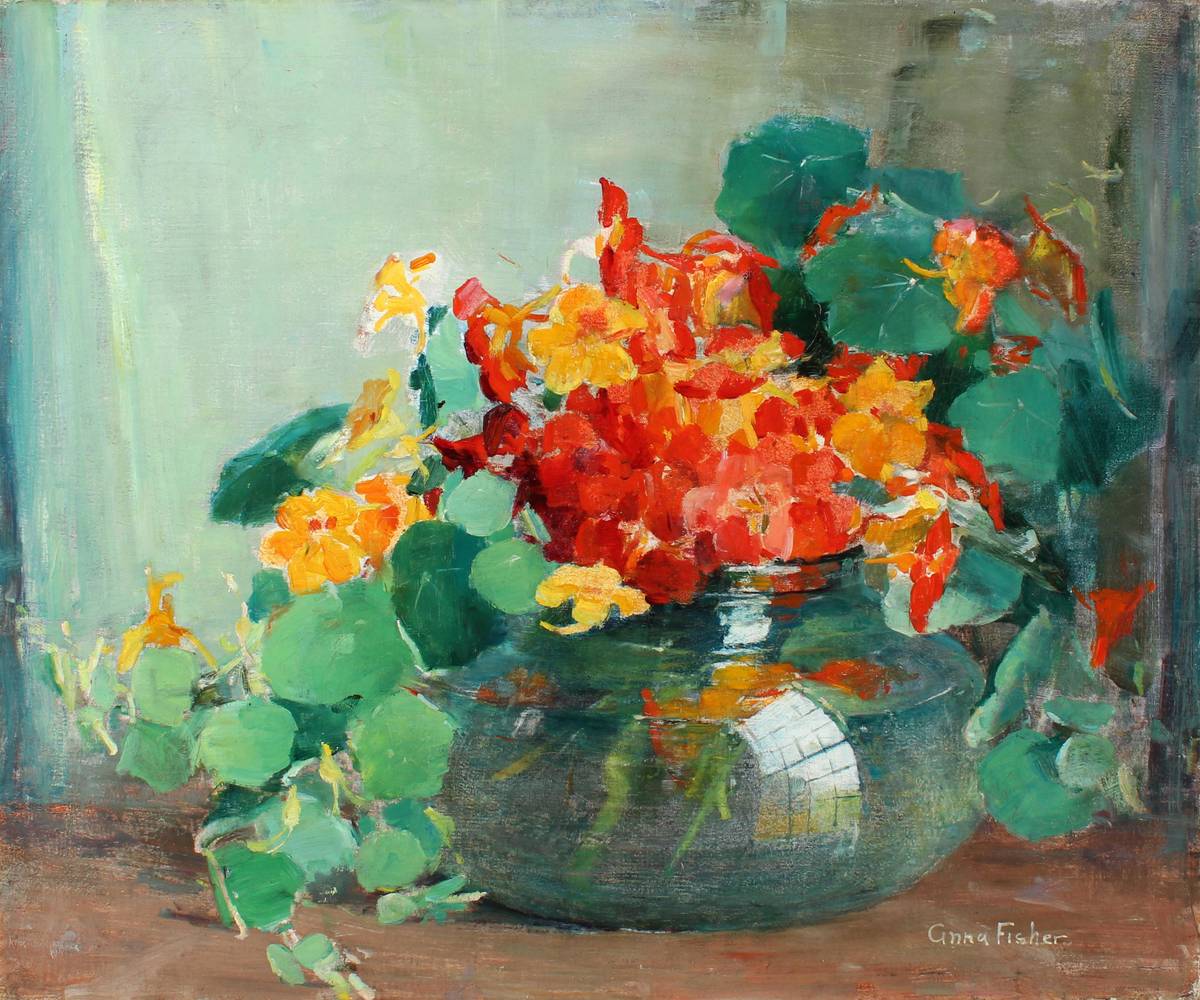 Anna S. Fisher Nasturtium in a Vase