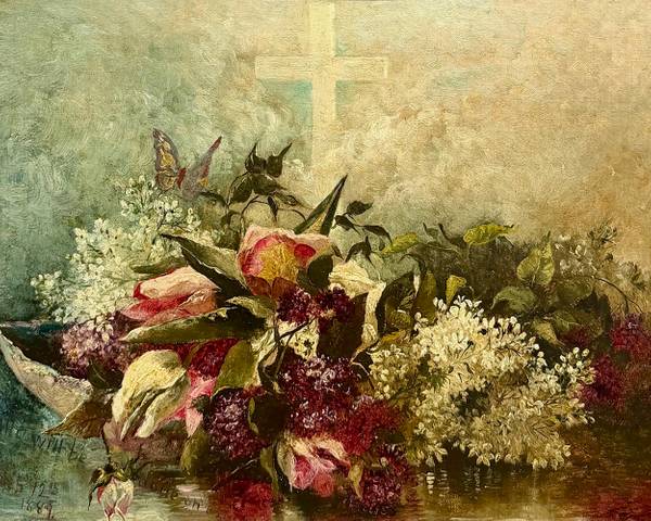 Julie Hart Beers Still-life, In Memory of Campbell Brush, January 23, 1888-February 11, 1889