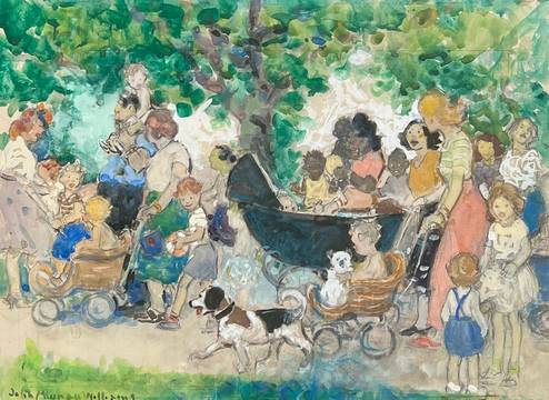 John Alonzo Williams Park Scene with Figures