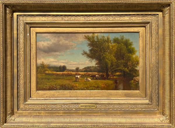 Aaron Draper Shattuck Landscape with Cows near a Stream, c. 1880