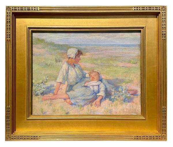Robert Lewis Reid Mother and Child in Field of Flowers