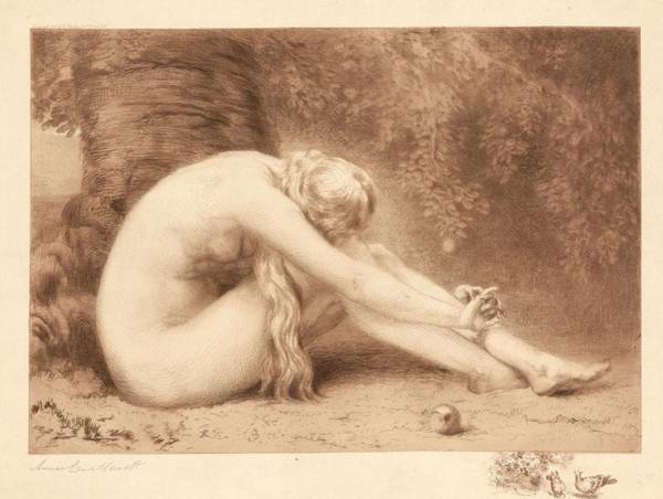 Anna Lea Merritt (1844-1930) Eve, 1887 Etching on paper Image size 13 1/16 x 18 13/16 inches Signed in pencil, lower left Anna Lea Merritt Eve, 1887
