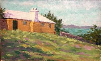EDWARD MERIAM STETSON (1872–1953), Bermuda Cottage, 1912, Oil on canvas mtd on board, 6 x 9 inches, Inscribed verso Edward Meriam Stetson Bermuda Cottage