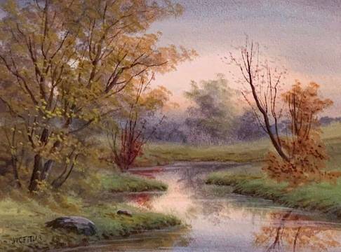 William Crothers Fitler Meandering Stream unframed