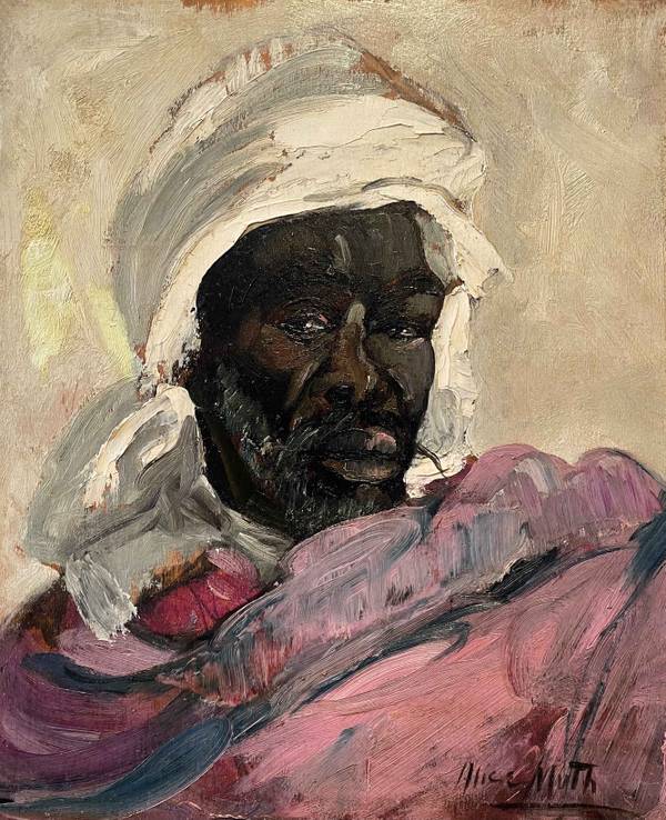 Alice Lolita Muth (1887-1952) Portrait Oil on Wood 17 1/16 x 14 1/4 inches Signed lower right Alice Lolita Muth Portrait