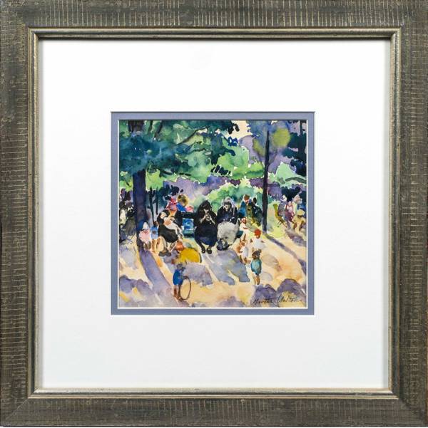 Martha Walter (1875 - 1976)
Filtered Sun, Luxembourg Gardens
Watercolor on paper
6 x 6 ½ inches
Signed lower right Martha Walter Filtered Sun Luxembourg Gardens