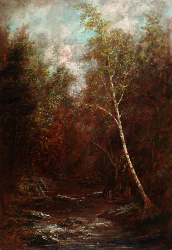 Ellen Maria Carpenter Birch Tree by a Stream