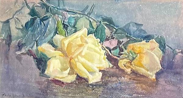 Rhoda Holmes Nicholls Still Life with Yellow Roses