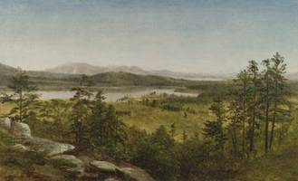 David Johnson (1827-1908)
Ossipee Lakes, 1863
Oil on canvas
14 x 22 inches
Signed lower left: DJ
Inscribed verso: A Study Ossipee Lakes N-H / David Johnson / 1863 JOHNSON_Ossipee_Unframed.jpg