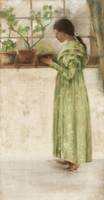 Adah Clifford Murphy (1859-1949)
Girl in a Green Dress
Pastel on canvas
14 ¾ x 8 ¼ inches
Signed lower left Adah Clifford Murphy Girl in a Green Dress Unframed