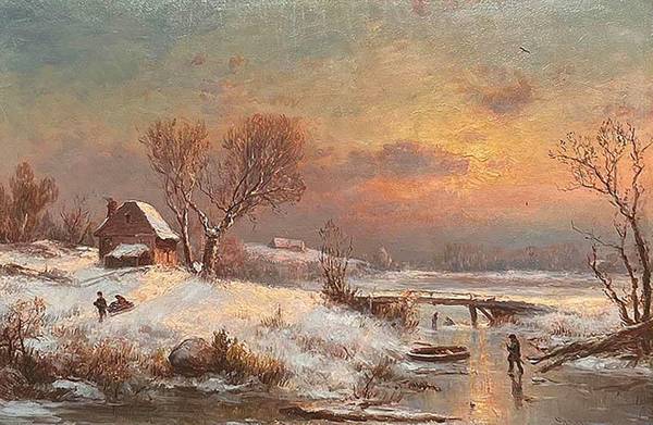 Régis François Gignoux Winter Snow Scene