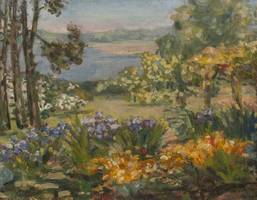 AGNES LOUISE SYMMERS (1882 – 1941)
The Artist’s Garden, Rye, NY
Oil on canvas
16 x 20 inches
Signed lower left Agnes Louise Symmers The Artist's Garden, Rye, New York