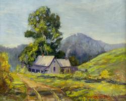 Hazel Barker Hayes (1894-1984)
House in a Mountain Landscape
Oil on canvas
16 x 20 inches
Signed lower right Hazel Barker Hayes House in a Mountain Landscape Unframed
