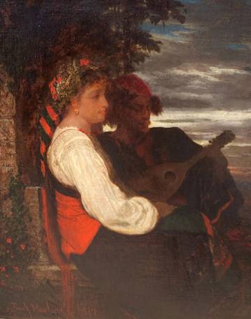 Frank Howland Two Figures overlooking a Sunset, 1867