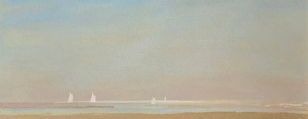 Fidelia Bridges (1834-1923) Coastal Study Watercolor and gouache on paper 6 x 14 inches Fidelia Bridges Coastal Study