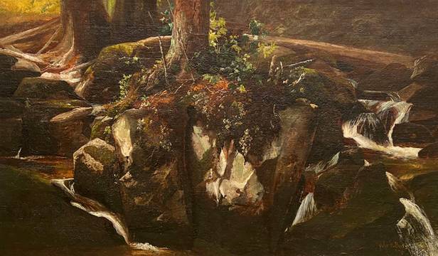 Julie Hart Beers Forest Interior with Rivulet, 1870