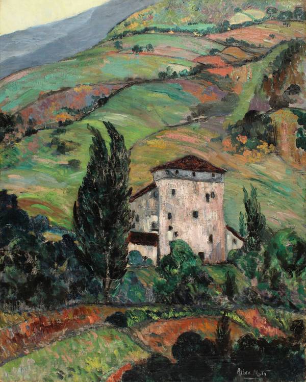 Alice Lolita Muth (1887-1952) Countryside Villa Oil on canvas 31 x 25 inches Signed lower right Alice Lolita Muth Countryside Villa