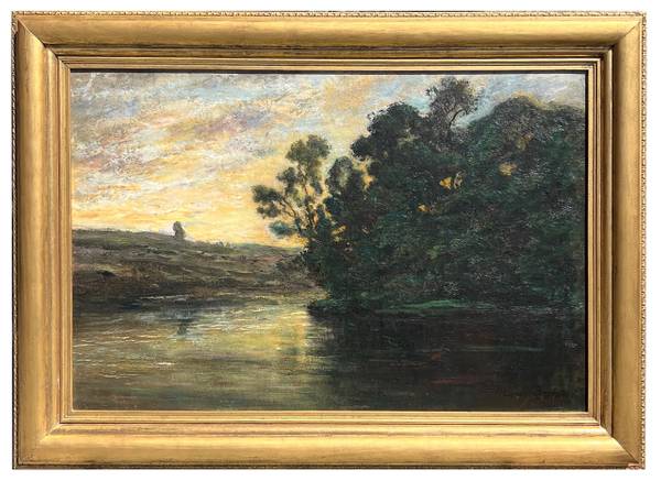 Maria A’Becket (1839-1904) Moonrise Oil on canvas 20 x 30 inches Signed lower right Maria A’Becket Moonrise