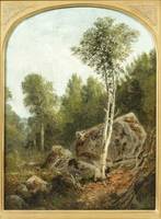 AGNES BROWN (1847-1932)
Landscape with White Birch
Oil on board
13 5/8 x 10 ¼ inches
Signed verso Agnes Brown Landscape with White Birch Unframed