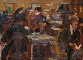 Theresa Ferber Bernstein (1890-2002)
New York Public Library
Oil on board
6 x 8 inches
Signed verso Theresa Ferber Bernstein New York Public Library Unframed