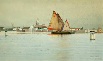 DeLancey Walker Gill (1859-1940)
Venice
Watercolor on paper
9 ¼ x 15 ¾ inches (sight)
Signed lower right
DeLancey Walker Gill Venice