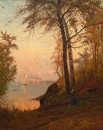 Edward Gay Sunset over New York Harbor, 1875
