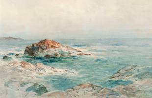 Alfred T. Bricher Low Tide, Indian Rock, Narragansett, Rhode Island Unframed