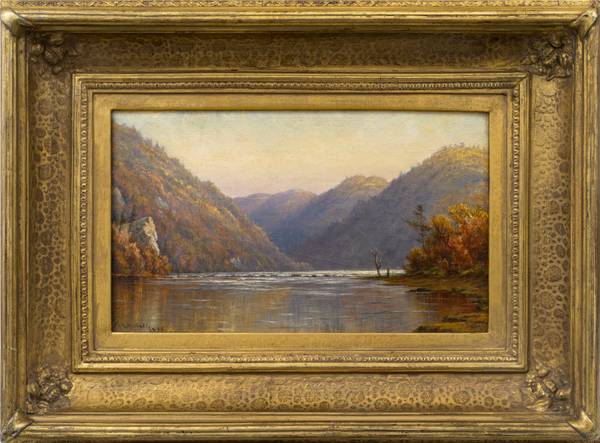 Kate W. Newhall (1840—1917)
Autumn on the Black Brook, 1876
Oil on canvas
6 x 10 inches
Signed and dated, recto and verso: Kate W. Newhall; 1876 Newhall_BlackBrook_Framed.jpg