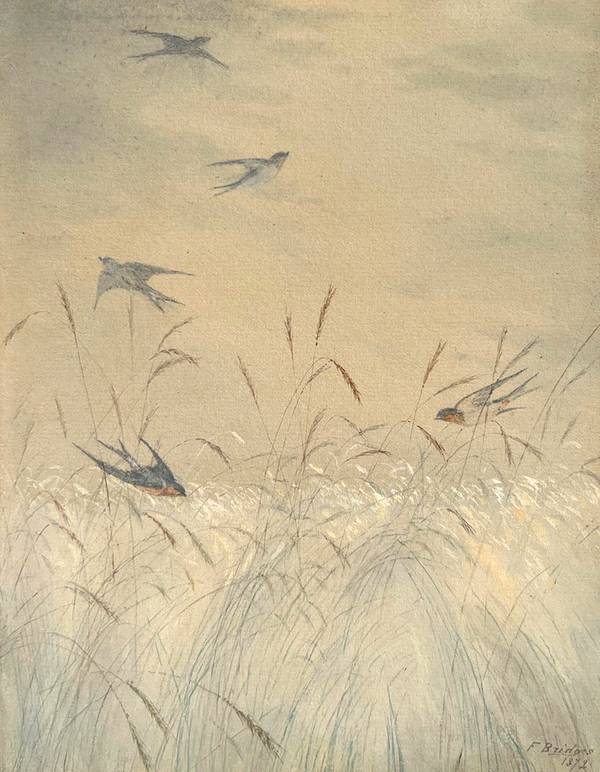 Fidelia Bridges Swallows in the Wheat Fields, 1872
