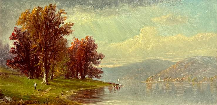 Alfred T. Bricher Autumn Scene on the Hudson River