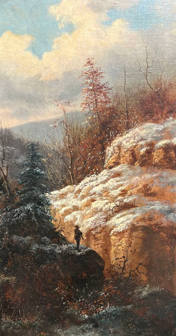 William Frerichs Winter Scene with Hunter