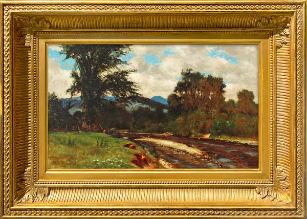 John Carleton Wiggins Summer Fishing Scene 