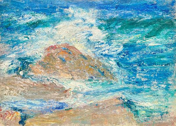 Carolyn Mase Crashing Waves against Rocks 