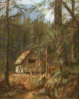 LAURA WOODWARD (1834-1926)
Home in the Wilderness, 1877
Oil on panel
8 ¼ x 10 ½ inches
Signed and dated, lower left Laura Woodward Home in the Wilderness Unframed