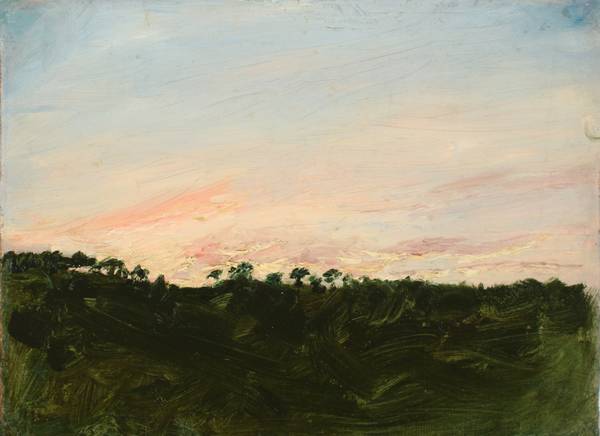 Zoe Worthington Fiske (1864-1942)
Sunset Study 1
Oil on canvas
9 1/2 x 13 inches
Signed verso Zoe Worthington Fiske Sunset Study 1