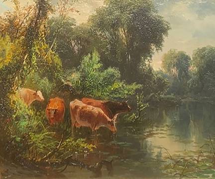 James McDougal Hart Cows Watering