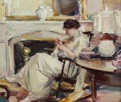ELIZABETH SPARHAWK-JONES (1885-1968)
Woman in an Interior
Oil on canvas
16 x 22 inches ELIZABETH SPARHAWK-JONES Woman in an Interior Unframed
