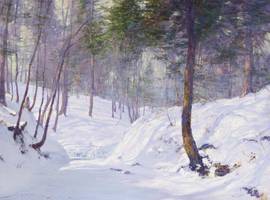 Walter Launt Palmer (1854-1932)
Slumbering Brook
Mixed media on paper
20 x 24 inches (sight size)
Signed lower left Walter Launt Palmer Slumbering Brook Unframed
