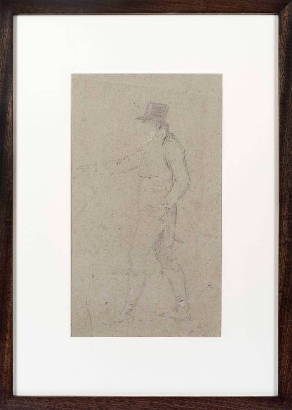 Benjamin West (1738 - 1820)
Two Studies for The Death of Nelson, c. 1806
Pen and brown ink on paper
15 1/8 x 10 ¼ inches Benjamin West Study for the Death of Nelson (I)_framed