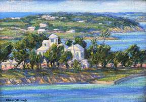 Eleanor Abrams (1885-1967) View toward Somerset, Bermuda, Oil on canvas, mtd. on board, 10 x 14 inches, signed lower left Eleanor Abrams View toward Somerset, Bermuda